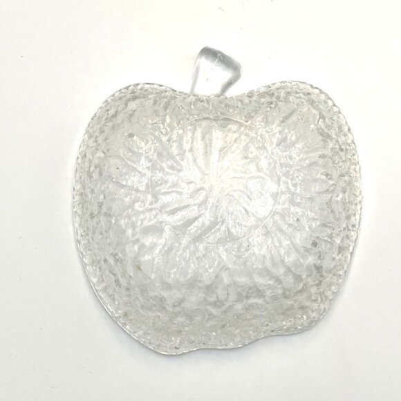Vintage Apple Shaped Glass Bowl Dish Salad Fruit Dessert Textured Made in Italy - Picture 2 of 3